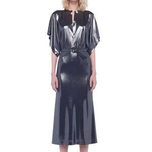 Norma Kamali Gunmetal Obie Midi Dress, XS